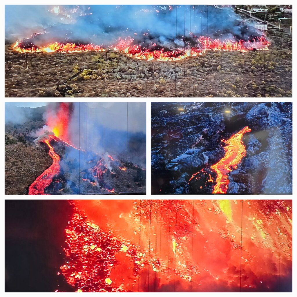 Bilder vom Lavaausbruch, die im Video gezeigt wurden