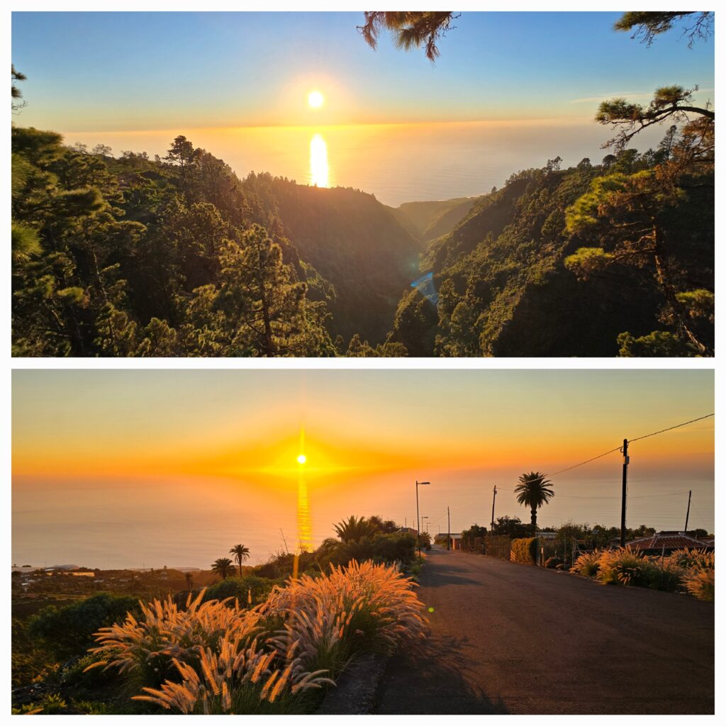 zwei fantastische Sonnenuntergänge unterwegs